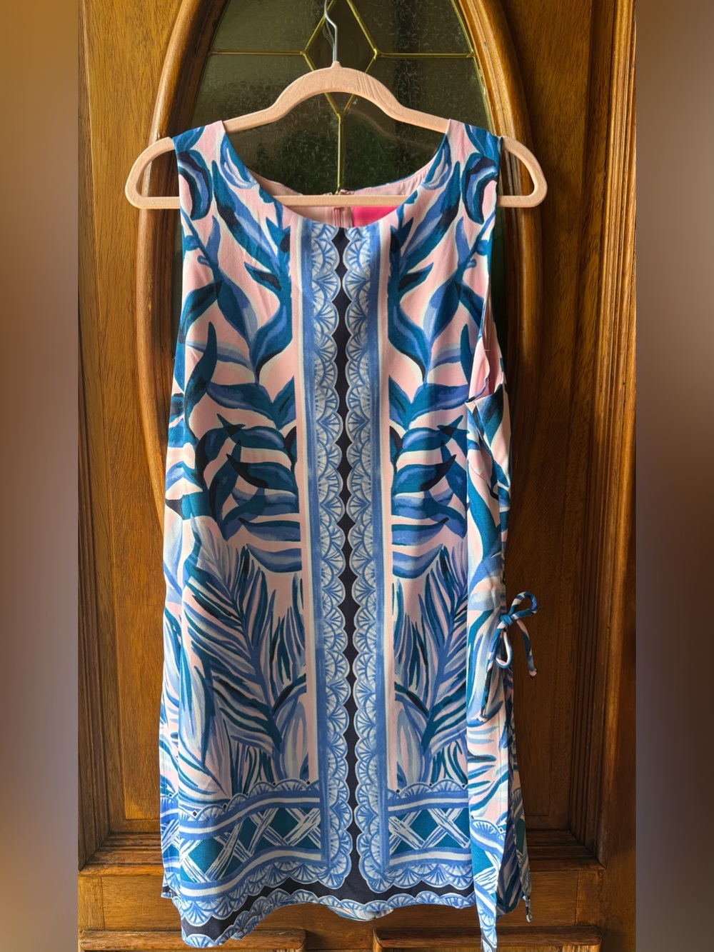 Size 16 Lilly Pulitzer Pink and Blue Tropical Sleeveless Mini Dress/ Romper